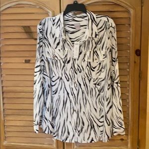 Chico’s sz 4 / 20 NWT Zebra Blouse silky soft